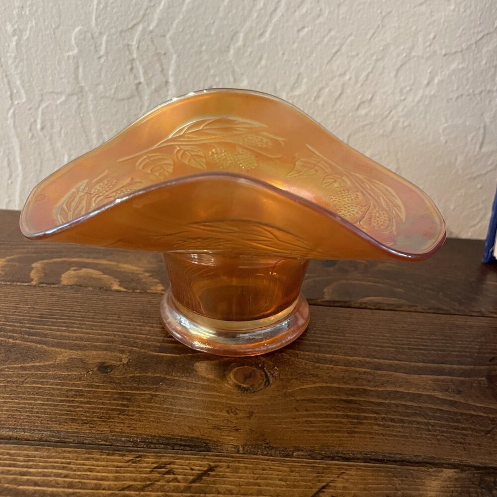 Antique‎ Fenton Carnival Glass "Blackberry Spray" Marigold Spray Dish